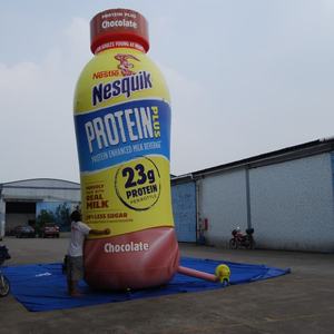 Réplica de Botella de Leche con Proteína y Chocolate Inflable Gigante, Exhibición Inflable Promocional Personalizada para Marcas de Bebidas Nutritivas - Product Image 6