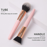 EMF élégant 15 pièces Rose doré ensemble de pinceaux de maquillage Logo personnalisé rose manche en bois fard à paupières fond de teint brosses visage utilisation marque privée