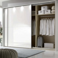 Nouvelle conception de porte coulissante en bois laqué blanc moderne simple pour armoire de maison, taille personnalisée