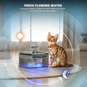 Juego de Dispensador de Agua y Comida para Mascotas, Dispensador Automático de Agua para Mascotas de 2.2L, Bomba Súper Silenciosa, Dispensador de Agua para Gatos <span class=keywords><strong>con</strong></span> Luz LED - Product Image 4