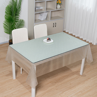 Nappe transparente en PVC à motif lignes dorées RNPT, imperméable, sur mesure pour restaurants et usage domestique