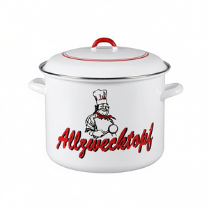 Casserole en émail Allzwecktopf 14 L 28 cm blanche avec couvercle, design Chef - Product Image 2