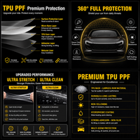 Film de protection de peinture automobile en TPU brillant, résistant aux rayures, aux UV et à l'usure, 6,5 mil, taille standard 1,52*15 m, rouleau PPF