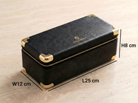 Boîte à huile d'oud vintage de luxe en PU litchi, résistante à l'eau et à la chaleur, avec doublure en aluminium, pour 5 flacons de parfum, Moyen-Orient, Ramadan