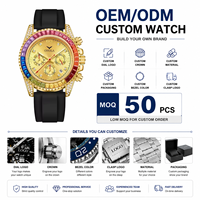 Montre à quartz pour homme Onola 6842 personnalisée avec diamants colorés, montre de sport multifonctionnelle, montre de luxe en silicone, montre lumineuse, OEM ODM