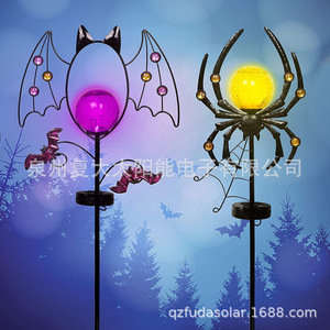 Luces solares para jardín con forma de murciélago y araña, decoración LED para Halloween, exterior, impermeables IP65 - Product Image 1
