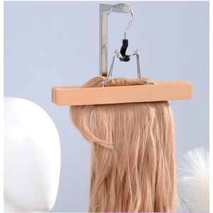 Wooden Skirt Hanger With Clips Multi Functional For <b>Clothes</b> Pants And Hair Storage Organizer Rectangle Shape Wall Mounted Type - Product Image 3