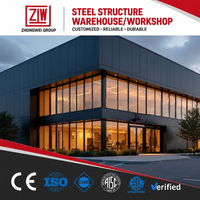 Estructura de Acero Prefabricada Zhongwei, Edificio Comercial de Acero para Tiendas y Talleres, Certificado ISO 9001, Garantía de 5+ Años
