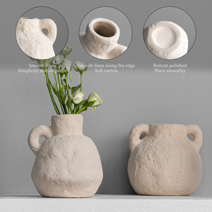 Vaso in Ceramica Artigianale Stile Nordico <span class=keywords><strong>con</strong></span> Motivo in Pietra Irregolare, Smaltato, Semplice, per Fiori Secchi, <span class=keywords><strong>Vasi</strong></span> Artistici, Decorazioni per la Casa - Product Image 1