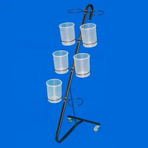 outdoor rust proof rolling cart floor stand round steel wire frame holder metal flower vases pot display rack