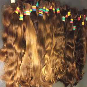 Extensión de mechones de pelo trenzado humano rizado birmano virgen ruso eslavo rubio miel europeo sin procesar para pelucas Judías - Product Image 2