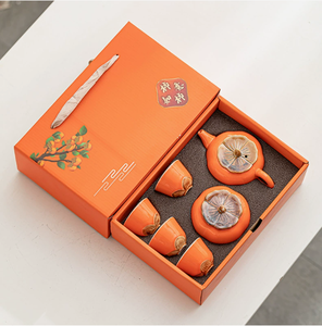 Juego de Té <span class=keywords><strong>Chino</strong></span> Vintage Premium para Ceremonia del Té Gongfu, Porcelana Ecológica, Tetera Portátil de 200 ml, Tazas con Logotipo Personalizado, Relajante para la Oficina - Product Image 2