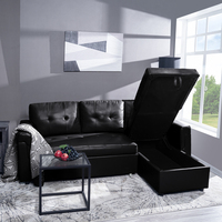 Sofá cama seccional moderno con Chaise de almacenamiento