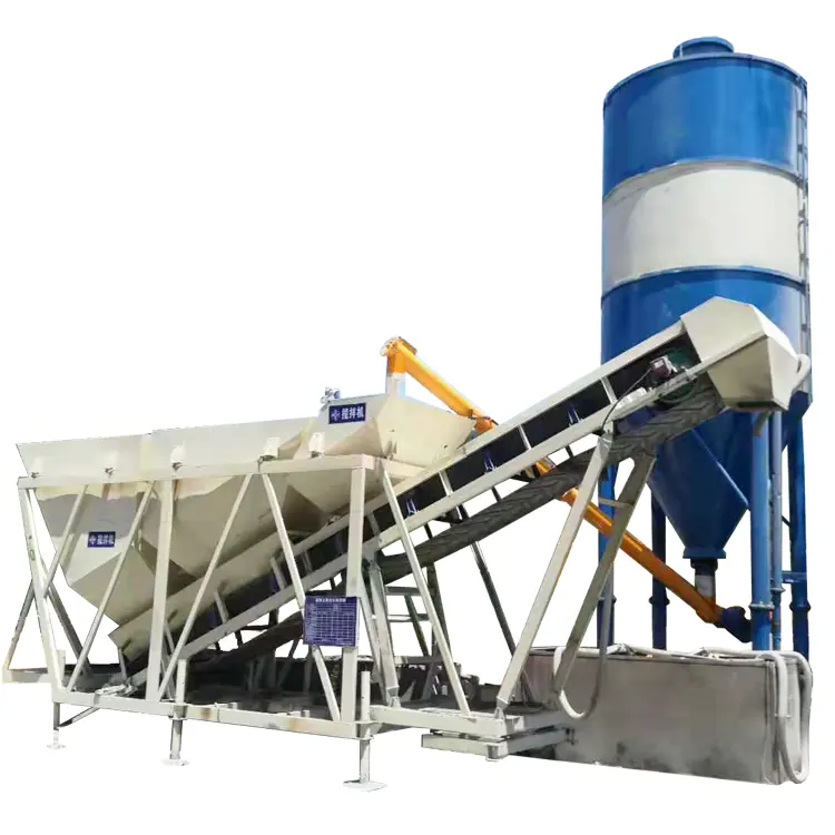 Movable Batching Plant 50m3/h Car Mixer Concrete Batching Plant