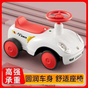 Ride On Car For Toddlers 2 To 4 Years Unisex PP Material Four Wheeled Toy Vehicle With Steering Wheel And Red Wheels - Product Image 3