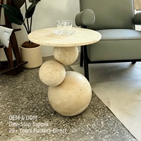 Table basse moderne en marbre beige sur mesure, pour salon, restaurant familial, café, cuisine, utilisation en extérieur