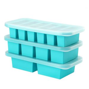 Moules de congélation en silicone Maxfree pour cubes de soupe, grands bacs de congélation écologiques en PP avec couvercles, forme boule, emballage en boîte, logo imprimé - Product Image 1