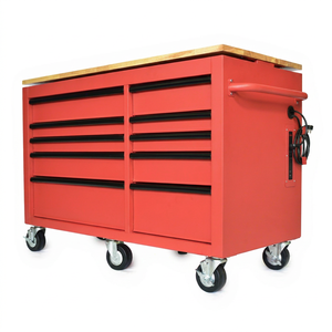 Wholesale 142cm 10 <b>Drawer</b> Electric Height Adjustable Tool Cabinet with Wooden Top for Garage <b>Workshop</b> - Product Image 1