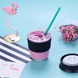 แก้วกาแฟใสทรงสูงพร้อมฝาปิดสำหรับเครื่องดื่มในรถยนต์ รุ่น Creative Camping พร้อมปลอกแก้วแบบคอร์ก - Product Image 4