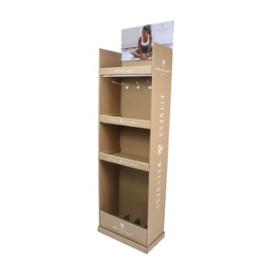 Safeka 4-Tier kraft giấy POS Rack hiển thị sàn đứng tông đứng cho cửa hàng siêu thị cho ăn mặc Yoga <span class=keywords><strong>Mat</strong></span> thể thao mặt hàng - Product Image 2