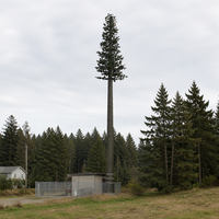 Torre de Telecomunicaciones Monopolar de Acero Angular Galvanizado en Caliente con Camuflaje de Árbol Perenne para Disimular Equipos Inalámbricos