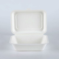 Boîte à lunch biodégradable jetable personnalisable de 600ml en bagasse écologique et micro-ondable