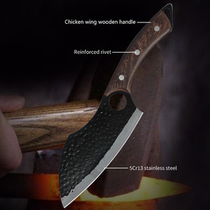 Couteau de <span class=keywords><strong>boucher</strong></span>/<span class=keywords><strong>chef</strong></span> forgé en bois de rose, fait main, 6 pouces, avec étui en cuir personnalisable – Vente flash - Product Image 2