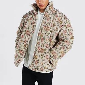 Veste matelassée réversible à fermeture éclair avec imprimé bandana noir personnalisé OEM, veste d'hiver chaude et épaisse - Product Image 2