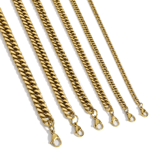 18 Ayar Altın Kaplama Paslanmaz Çelik Geleneksel Klasik Küba Zinciri Kolye 6MM 24 İnç Trend Halat Zinciri Düğünler İçin Kadın Erkek - Product Image 3