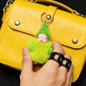 Poupée de sommeil, <span class=keywords><strong>boule</strong></span> de fourrure, accessoire suspendu, sac à dos mignon pour fille, décoration, princesse, porte-clés en peluche, jouet en gros - Product Image 4
