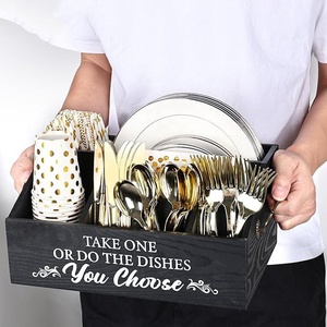 Boîte de rangement de distributeur de plateau de <span class=keywords><strong>papier</strong></span> en bois de conception classique porte-couverts pour les articles essentiels dans l'hébergement de fête - Product Image 3