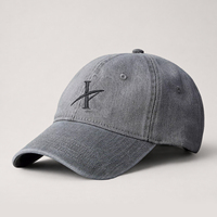 Casquette de baseball en jean délavé style rétro non structurée à 6 panneaux, prix d'usine, pour marque de mode urbaine