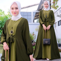 Offre Spéciale femmes vêtements moyen-orient Robe musulmane décontracté Abaya dubaï couleur bloqué modeste mode à manches longues Jupe Abaya Robe