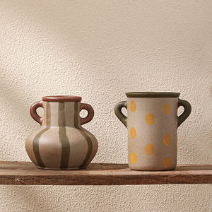<span class=keywords><strong>Vase</strong></span> en céramique de <span class=keywords><strong>porcelaine</strong></span> avec deux poignées, design unique et rustique, peint <span class=keywords><strong>à</strong></span> la main, pour la maison, l'hôtel, le café, le restaurant, la salle de séjour, la salle de réunion - Product Image 5