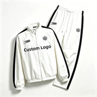 Survêtement 2 pièces pour homme avec logo personnalisé, veste zippée brodée, pantalon large, OEM ODM, vente en gros de vêtements de sport