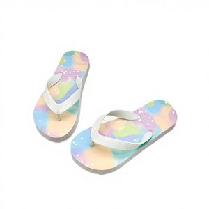 Nuevas <span class=keywords><strong>Chanclas</strong></span> de EVA con estampado de arcoíris a la moda, Estilo Hawaiano para niños, parte inferior plana, antideslizantes, cómodas para el verano - Product Image 1