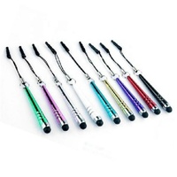 Mini stylet universel capacitif 2 en 1 pour écran tactile de téléphones mobiles intelligents et tablettes avec bouchons anti-poussière