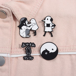 Dibujos animados Oyasumi Punpun esmalte Pins personalizado encantador pájaro Animal insignia mochila solapa regalos buenas noches Punk broche - Product Image 2