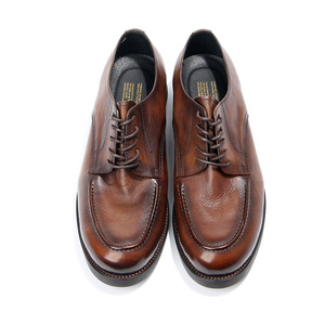 Chaussures habillées en cuir véritable marron pour hommes, à bout rond, fabriquées à la main, pour le bureau et les occasions formelles - Product Image 2