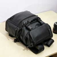 Sac à dos unisexe décontracté en PU souple pour voyage, grande capacité, en polyester, compatible ordinateur portable 16 pouces, léger, pour les déplacements quotidiens et les voyages d'affaires