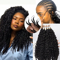 Extensions de cheveux humains bouclés au crochet, tresses sans nœuds, mèches de cheveux humains bouclés birmans pré-bouclées
