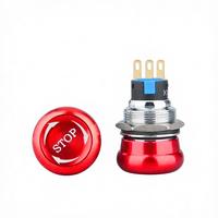 Emergency Generator Stop ButtonTwist to Release Lockable E-Stop Switch 16mm Panel Cutout Silver Contacts CE for Industrial