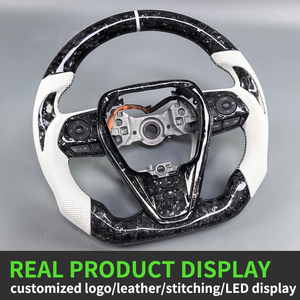 Volante Deportivo de Fibra de Carbono Forjado Plateado Personalizado para Toyota Camry Corolla RAV4 <span class=keywords><strong>SE</strong></span> XLE XSE 2018-2024 - Product Image 6