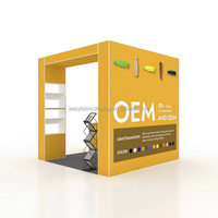 Stand d'exposition portable 10x10 pieds en aluminium, tissu polyester tendu, stand de salon professionnel avec étagères internes, EASY FABRIC DISPLAY