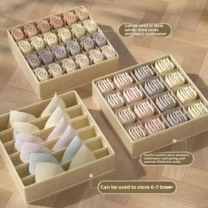 24/16/7Grids Modern Oxford Foldable Underwear Organizer Cabinets Drawer Storage <b>Box</b> Hard Bra <b>Socks</b> Organizer Living Room Clothes - Product Image 1