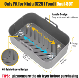Plaques de cuisson rectangulaires en silicone antiadhésif réutilisables de qualité alimentaire, faciles à plier, pour la cuisson au four à domicile, les gâteaux et les friteuses à air chaud - Product Image 2