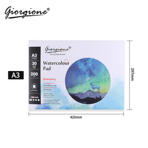 Bloc de papier <span class=keywords><strong>aquarelle</strong></span> Giorgione 200GSM en coton, 30 feuilles, couverture personnalisée, format A3/A4/A5, pour peinture à l'<span class=keywords><strong>aquarelle</strong></span> - Product Image 1