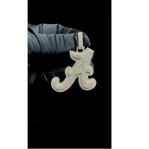 Colgante Iced Out de Diseño Personalizado con Diamantes y Moissanita, Estilo Hip Hop Urbano, Letras de Moda, Colgantes y Dijes para Artistas, Unisex - Product Image 5