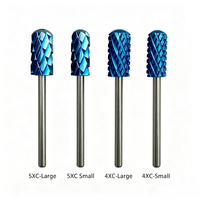 Forets à ongles bleus 4XC 5XC, tailles S et L, têtes lisses pour ongles en acrylique