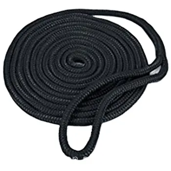 Marine Supplies polyester polypropylene nylon material double braided with loop dock line mooring rope